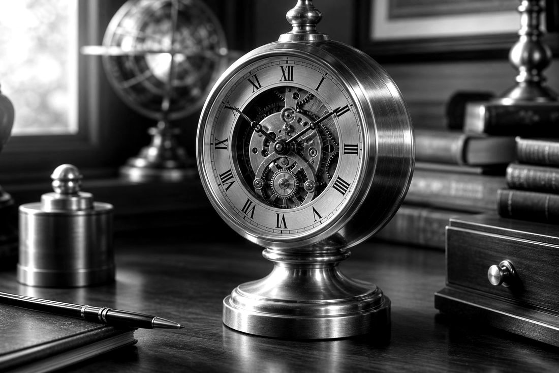 Brass table and station clock — Emporium at Monalisa NXT